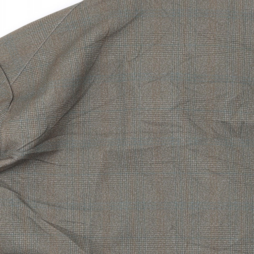 Greenwoods Mens Green Plaid Jacket Size M Zip