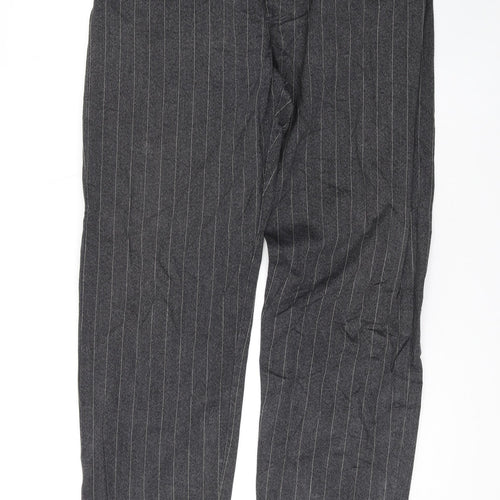 Paul Smith Mens Grey Striped Polyester Straight Jeans Size 34 in L34 in Regular Button