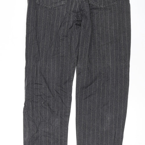 Paul Smith Mens Grey Striped Polyester Straight Jeans Size 34 in L34 in Regular Button