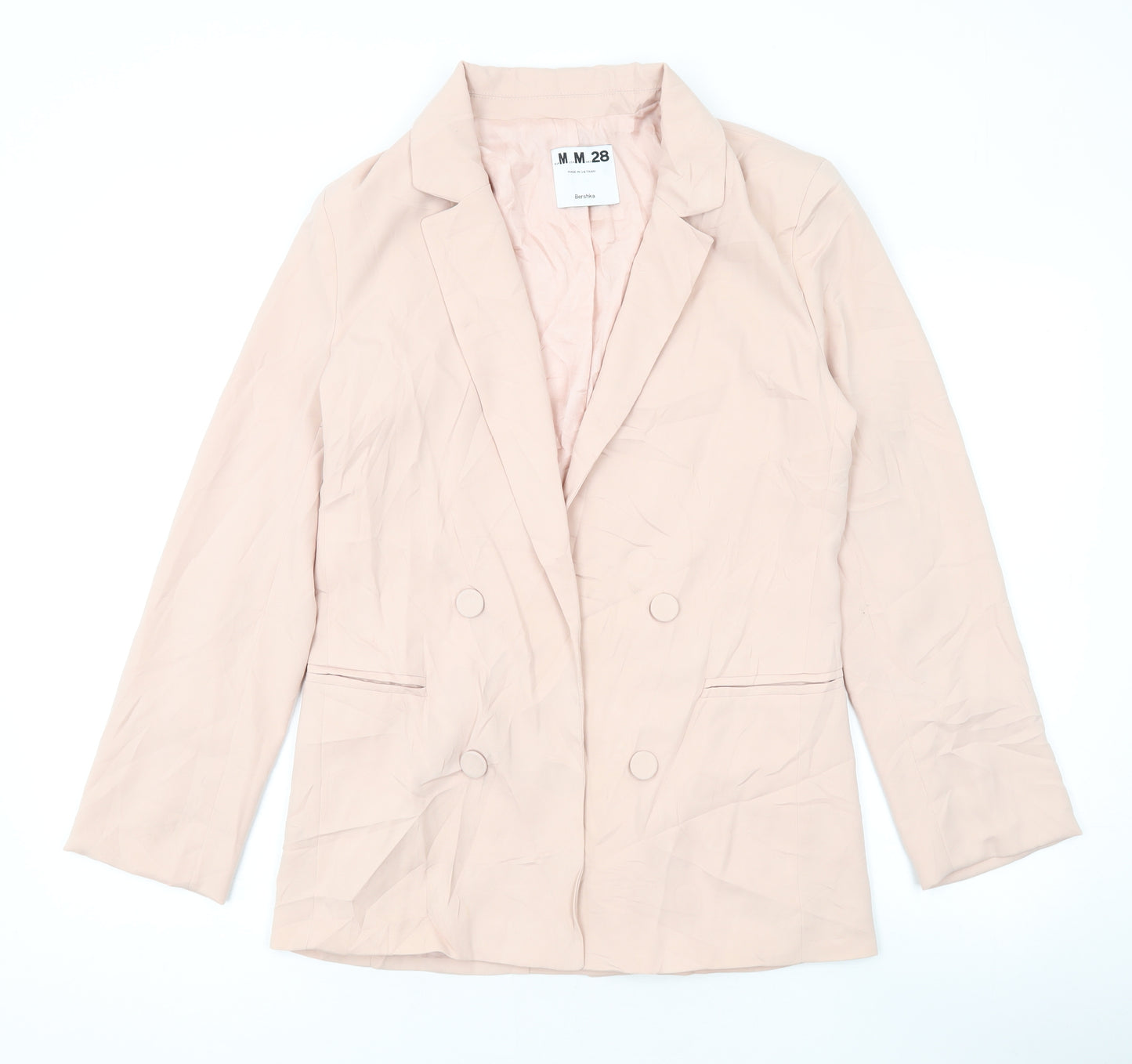 Bershka Womens Pink Jacket Blazer Size M Button