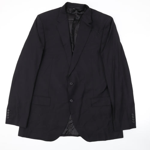Marks and Spencer Mens Black Polyester Jacket Suit Jacket Size 40 Regular