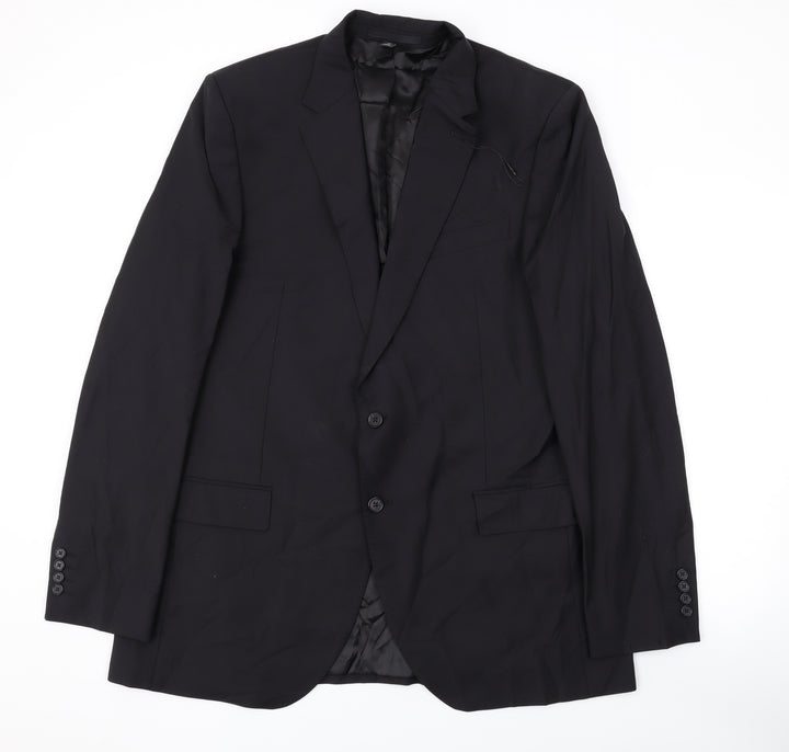Marks and Spencer Mens Black Polyester Jacket Suit Jacket Size 40 Regular