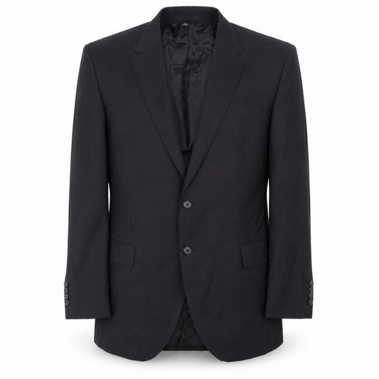 Front view of Marks & Spencer men’s black polyester jacket suit jacket, size 40, regular