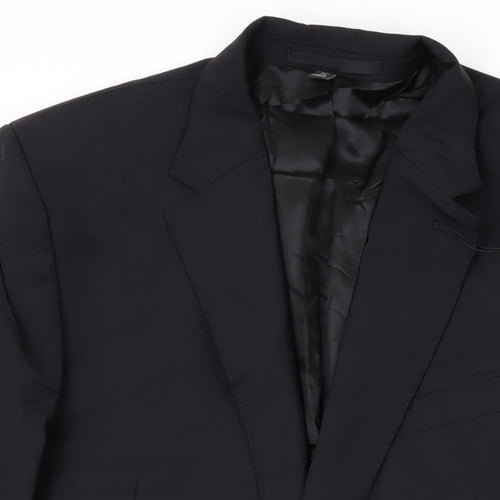 Marks and Spencer Mens Black Polyester Jacket Suit Jacket Size 40 Regular