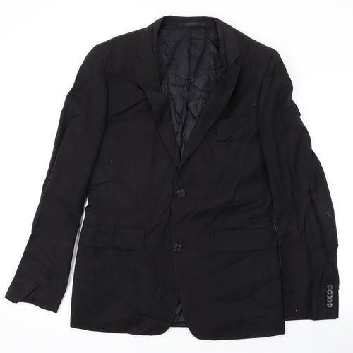 Ventuno Mens Black Polyester Jacket Suit Jacket Size 38 Regular