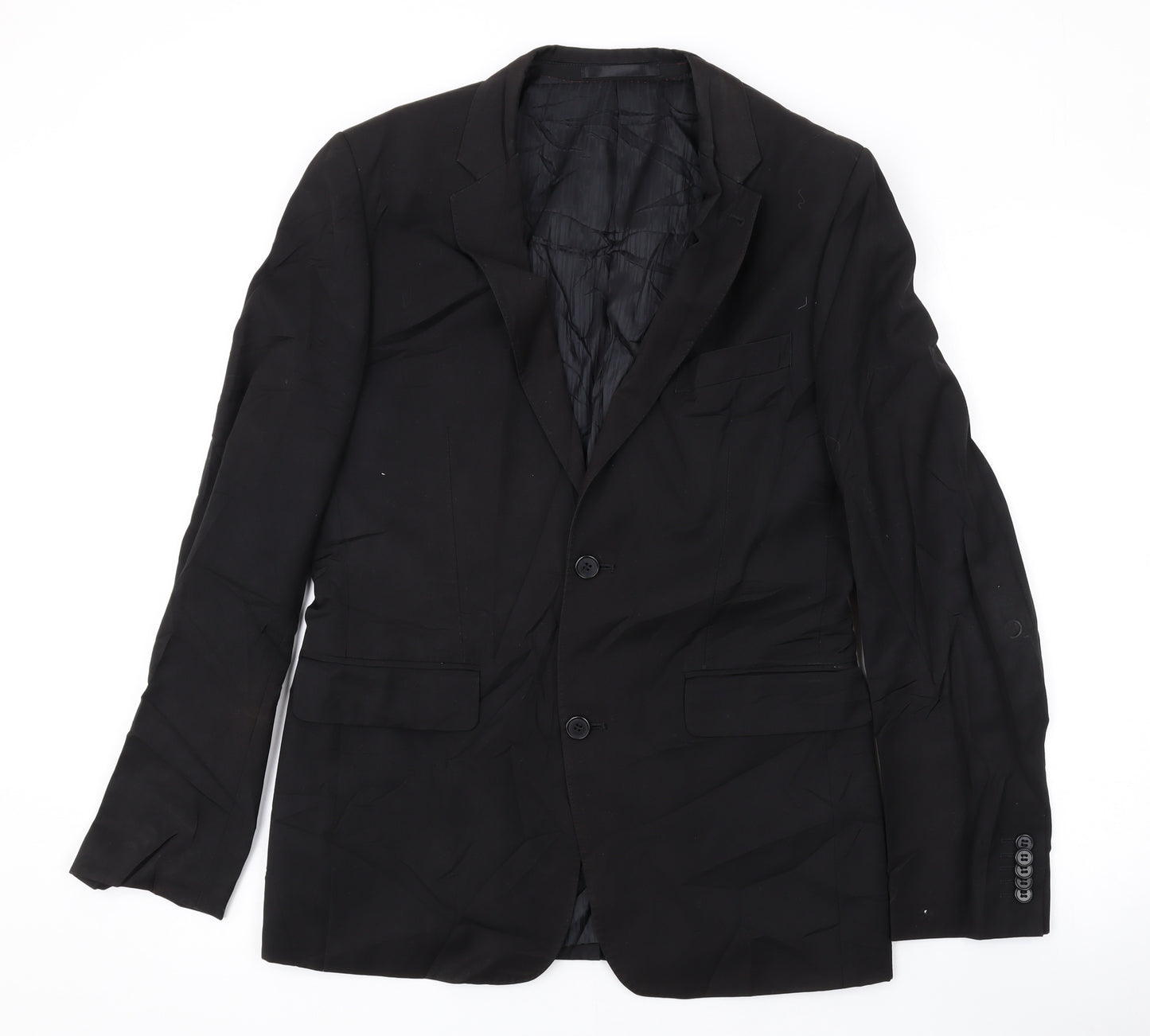 Ventuno Mens Black Polyester Jacket Suit Jacket Size 38 Regular