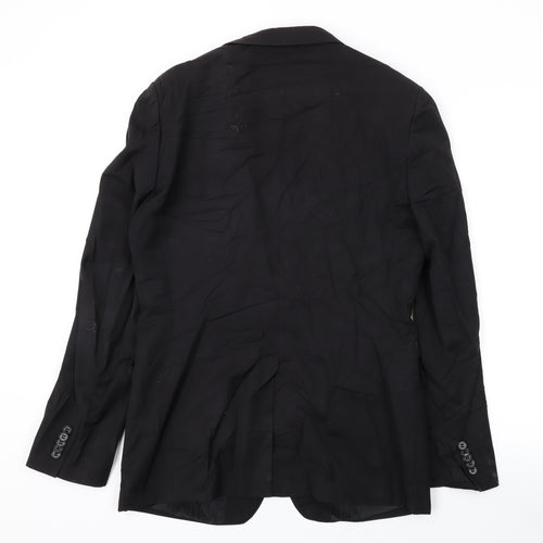 Ventuno Mens Black Polyester Jacket Suit Jacket Size 38 Regular