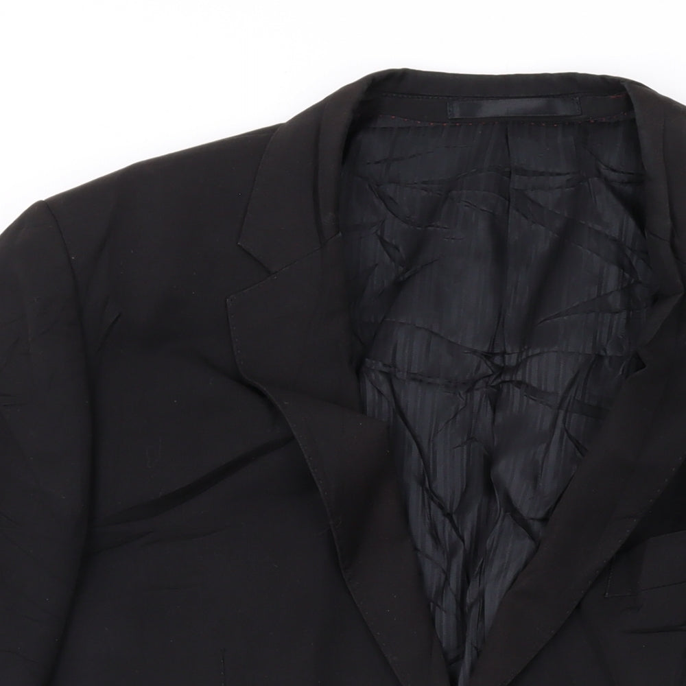 Ventuno Mens Black Polyester Jacket Suit Jacket Size 38 Regular