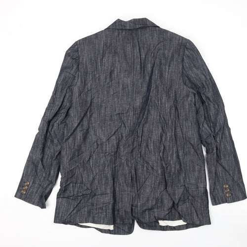 Marks and Spencer Womens Blue Jacket Blazer Size 14 Button