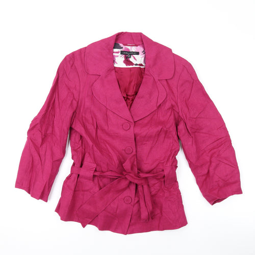 Laura Ashley Womens Pink Jacket Blazer Size 8 Button