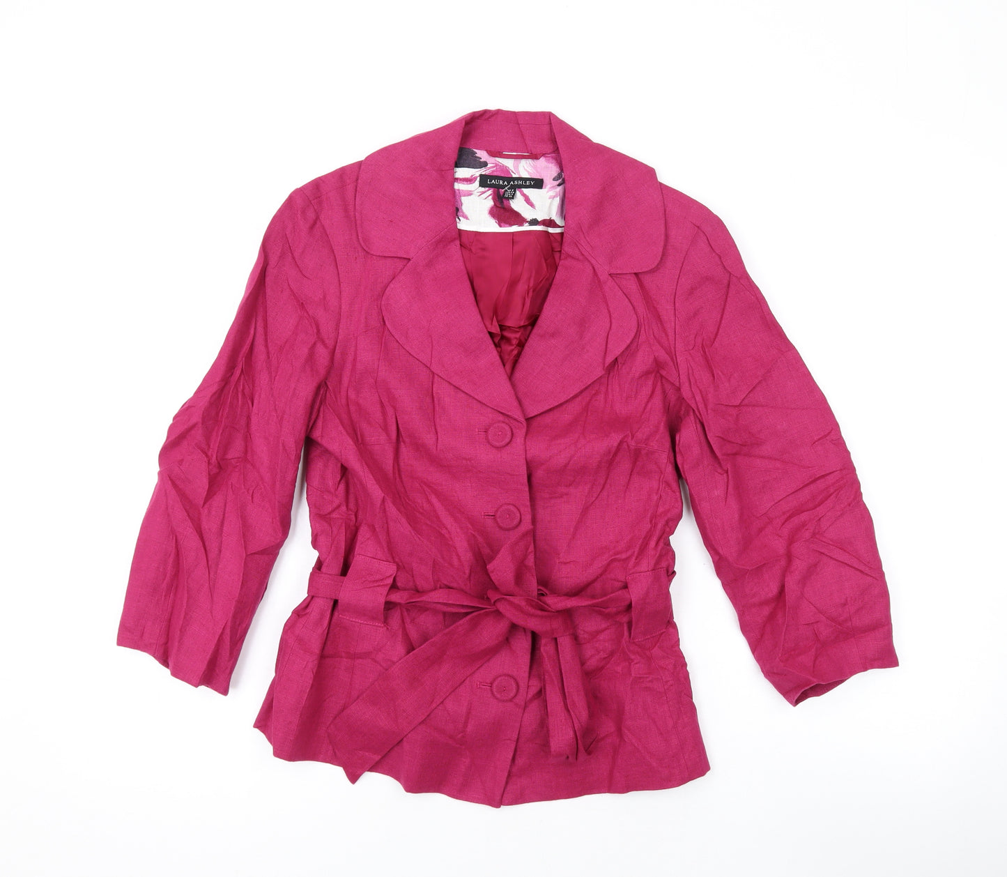 Laura Ashley Womens Pink Jacket Blazer Size 8 Button