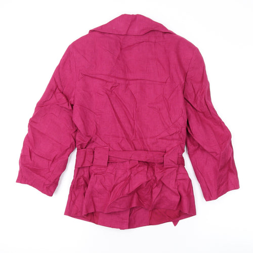 Laura Ashley Womens Pink Jacket Blazer Size 8 Button