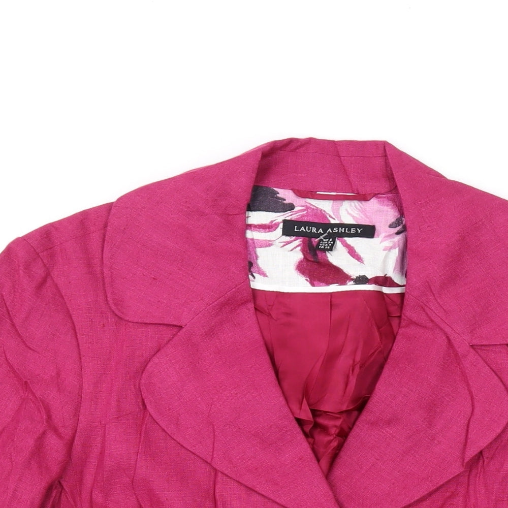 Laura Ashley Womens Pink Jacket Blazer Size 8 Button