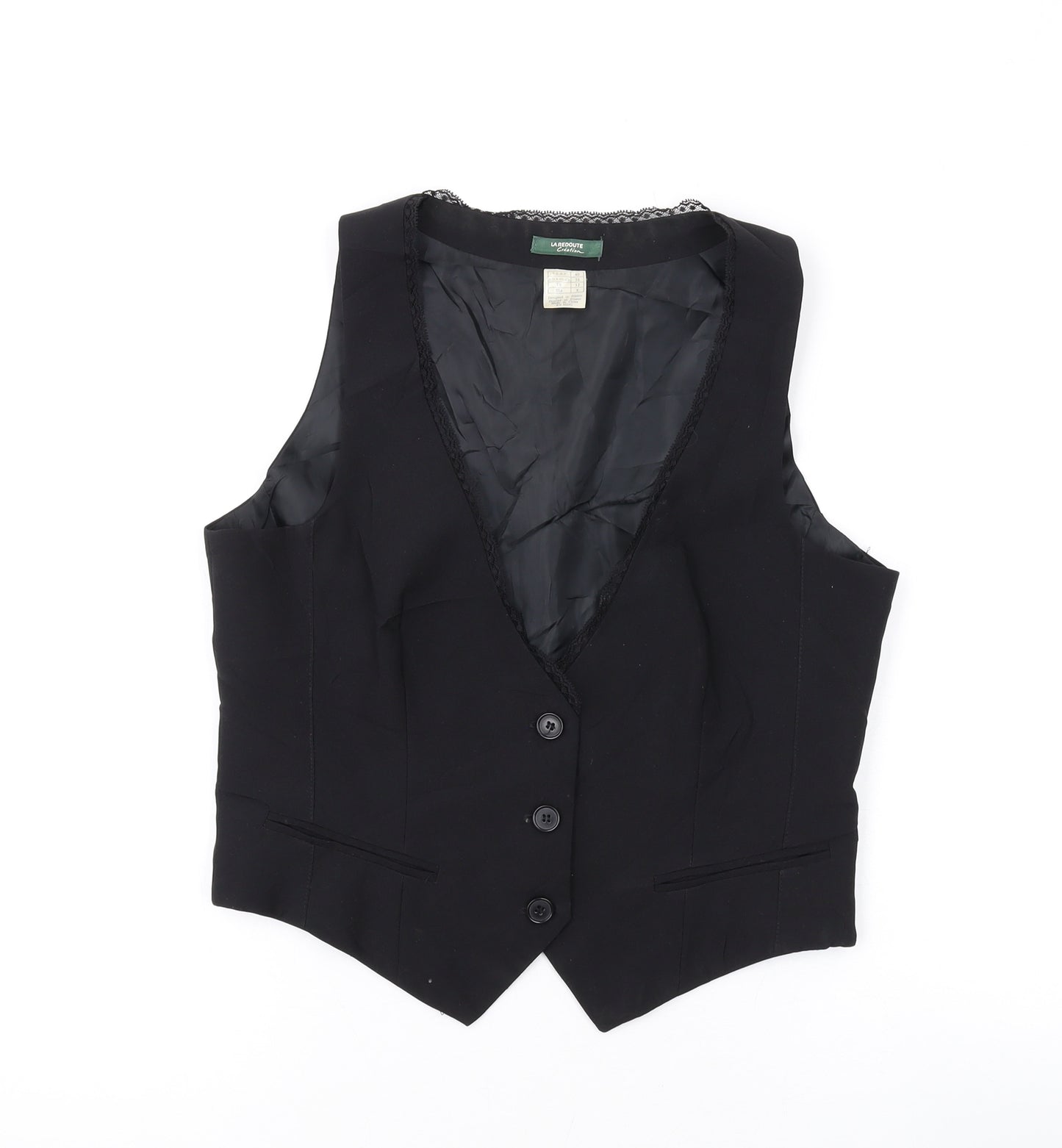 La Redoute Womens Black Polyester Basic Tank Size 12 V-Neck