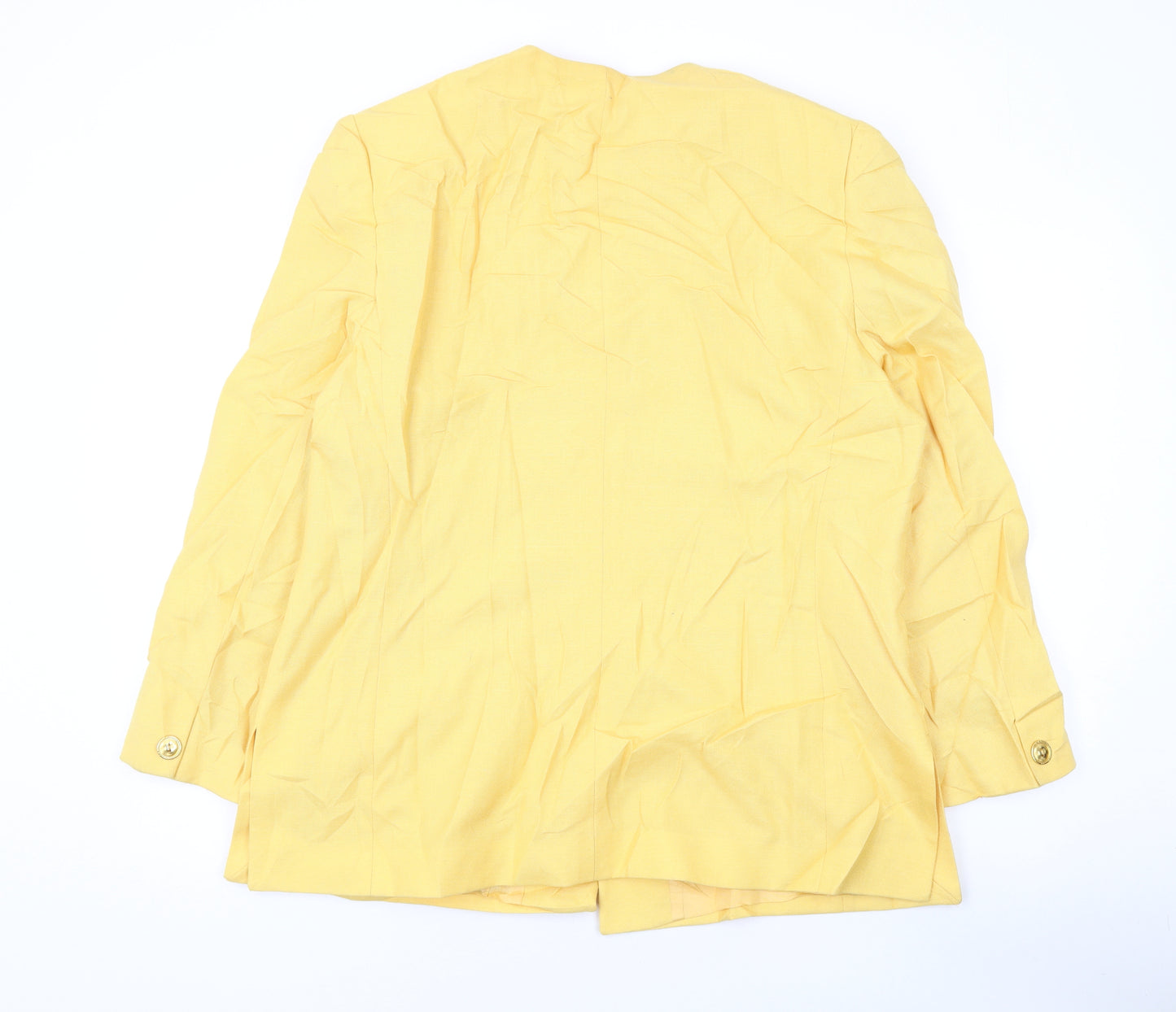 Viyella Womens Yellow Jacket Blazer Size 18 Button