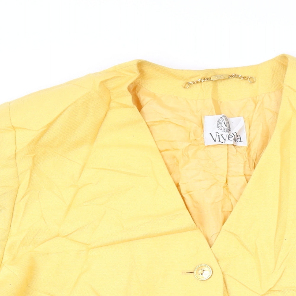 Viyella Womens Yellow Jacket Blazer Size 18 Button