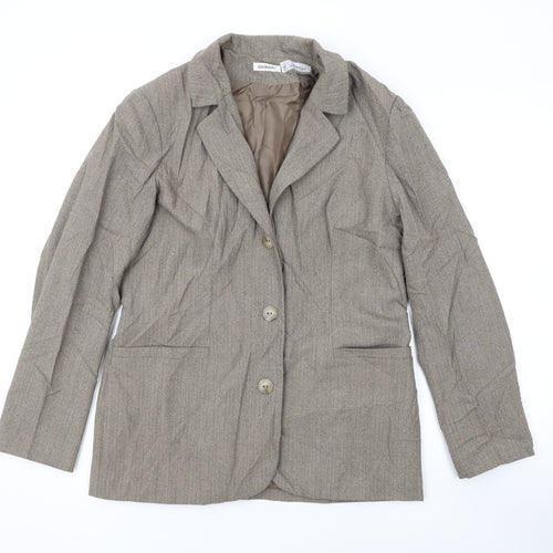 Damart Womens Brown Jacket Blazer Size 14 Button