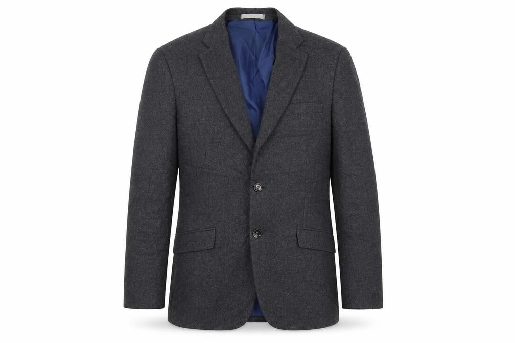 Front view of Marks & Spencer men’s grey wool jacket suit jacket, size 40, regular