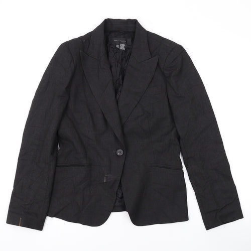 Zara Womens Grey Jacket Blazer Size 12 Button