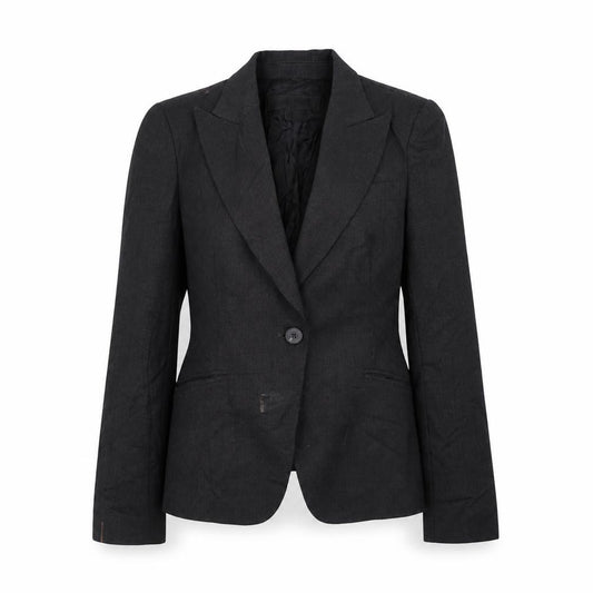 Front view of Zara women’s grey jacket blazer, size UK 12, button