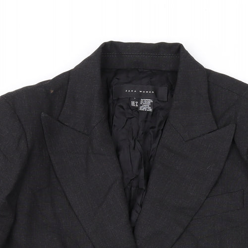 Zara Womens Grey Jacket Blazer Size 12 Button