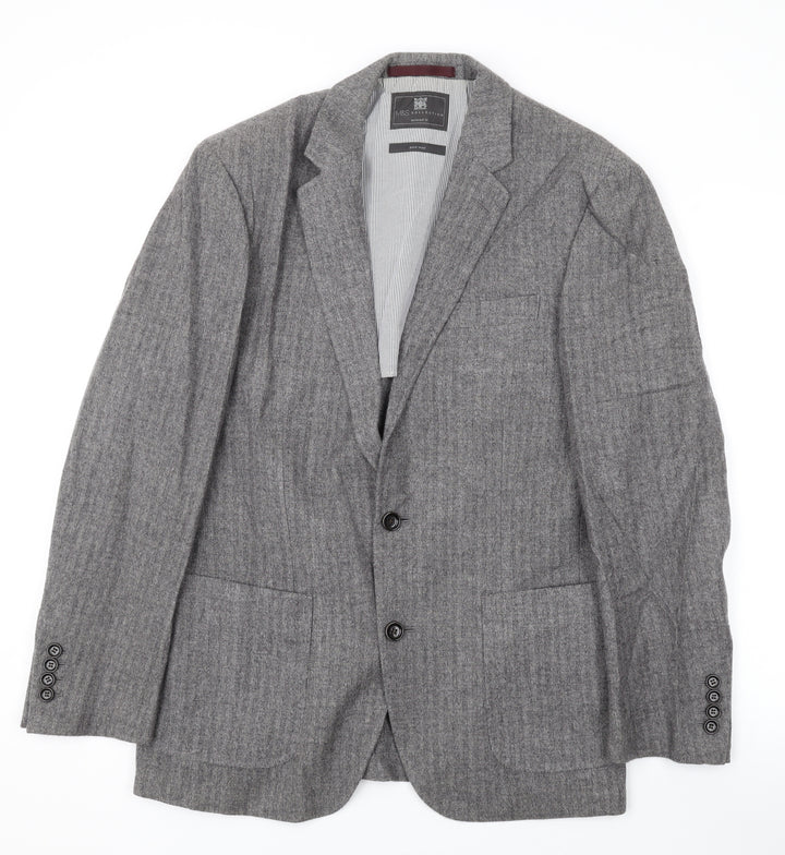 Marks and Spencer Mens Grey Wool Jacket Suit Jacket Size 38 Regular