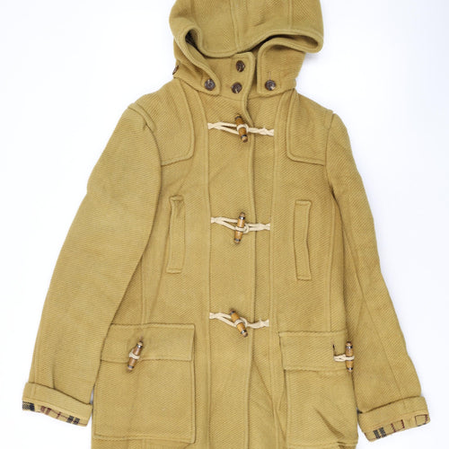 Topshop Womens Yellow Overcoat Coat Size 6 Snap