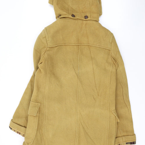 Topshop Womens Yellow Overcoat Coat Size 6 Snap