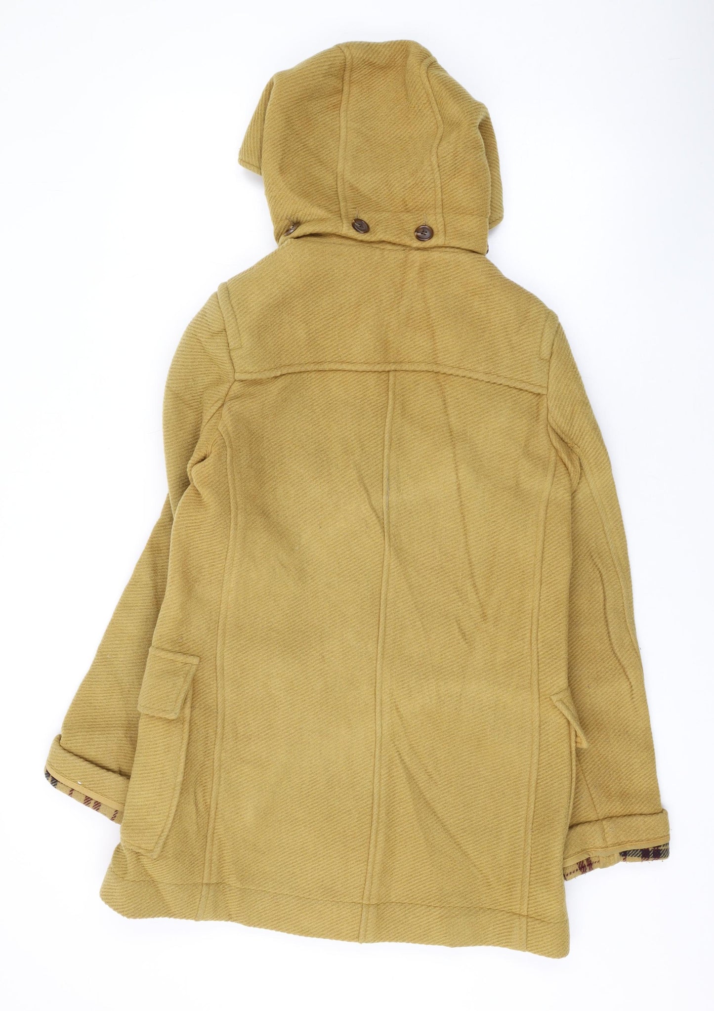 Topshop Womens Yellow Overcoat Coat Size 6 Snap