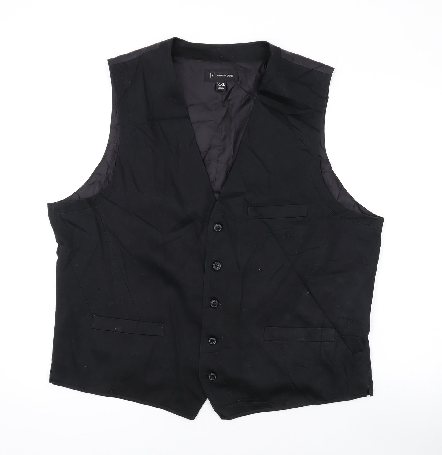 INC Mens Grey Polyester Jacket Suit Waistcoat Size 2XL Regular