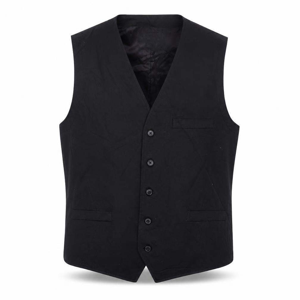 Front view of INC men’s grey polyester jacket suit waistcoat, size 2XL, regular