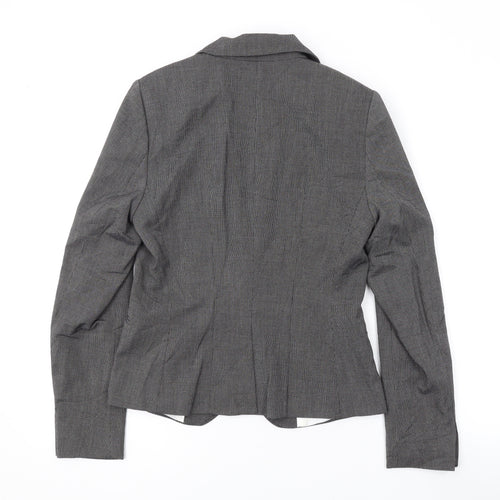 H&M Womens Grey Jacket Blazer Size 8 Button