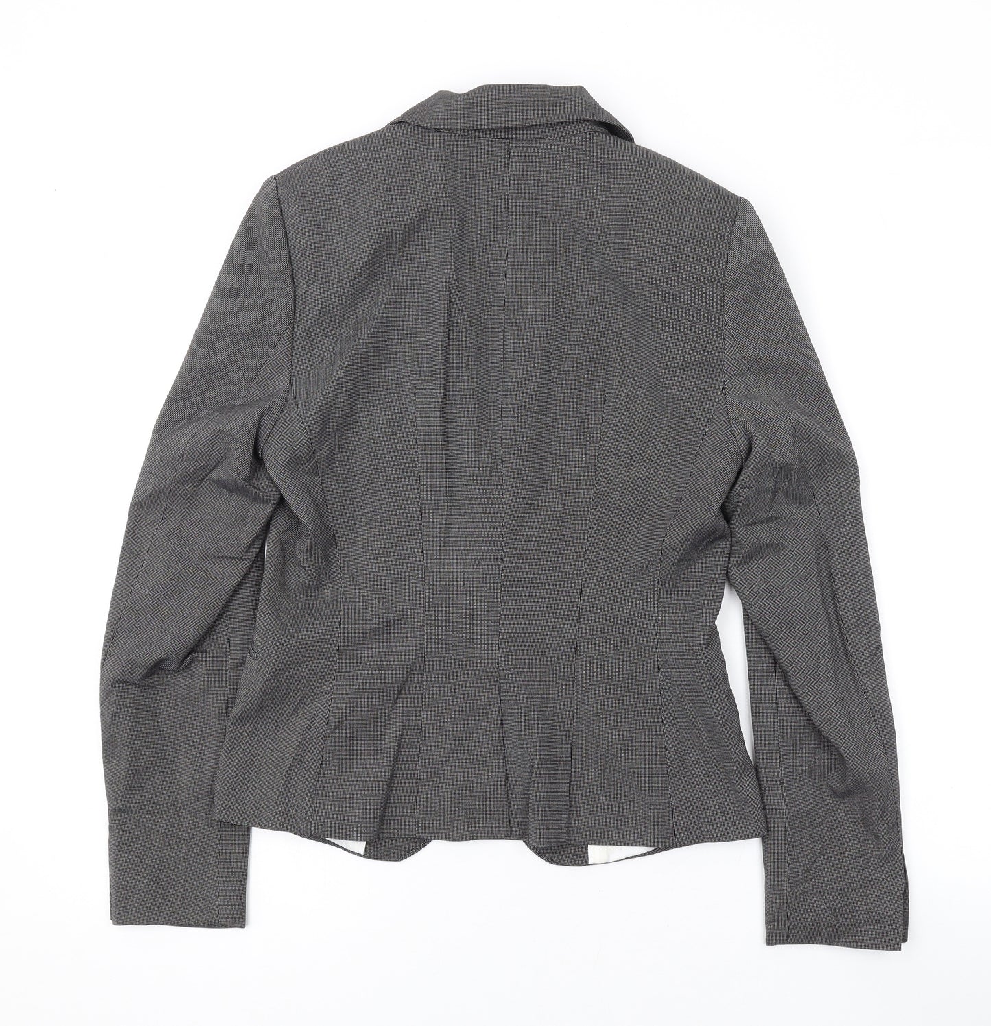 H&M Womens Grey Jacket Blazer Size 8 Button