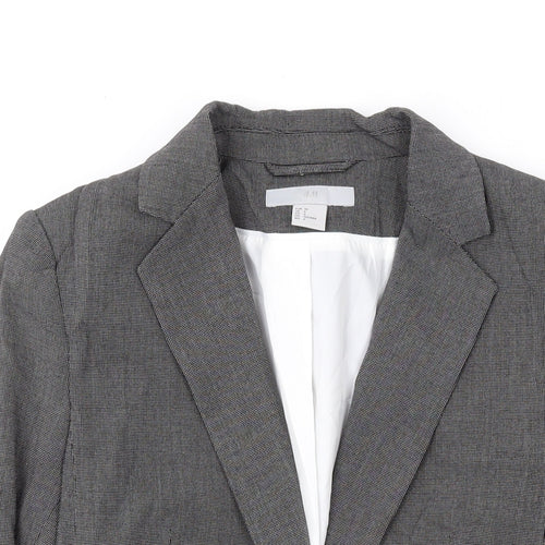 H&M Womens Grey Jacket Blazer Size 8 Button