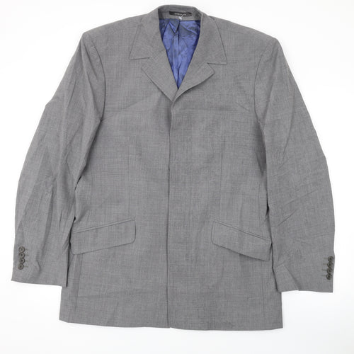 River Island Mens Grey Polyester Jacket Suit Jacket Size 40 Regular