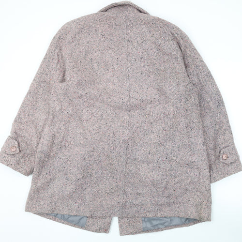 Lady Line Womens Pink Overcoat Coat Size 14 Button