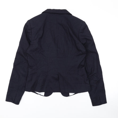 H&M Womens Blue Jacket Blazer Size 10 Button
