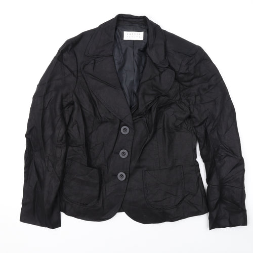 Precis Womens Black Jacket Blazer Size 10 Button