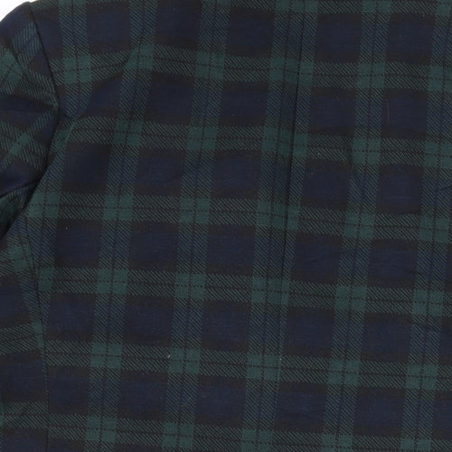 Zara Mens Green Plaid Jacket Blazer Size M Button