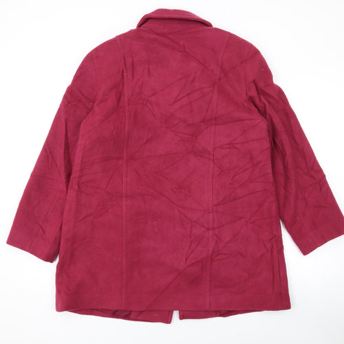 Eastex Womens Pink Overcoat Coat Size 12 Button