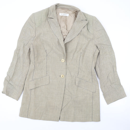 Planet Womens Beige Jacket Blazer Size 12 Button
