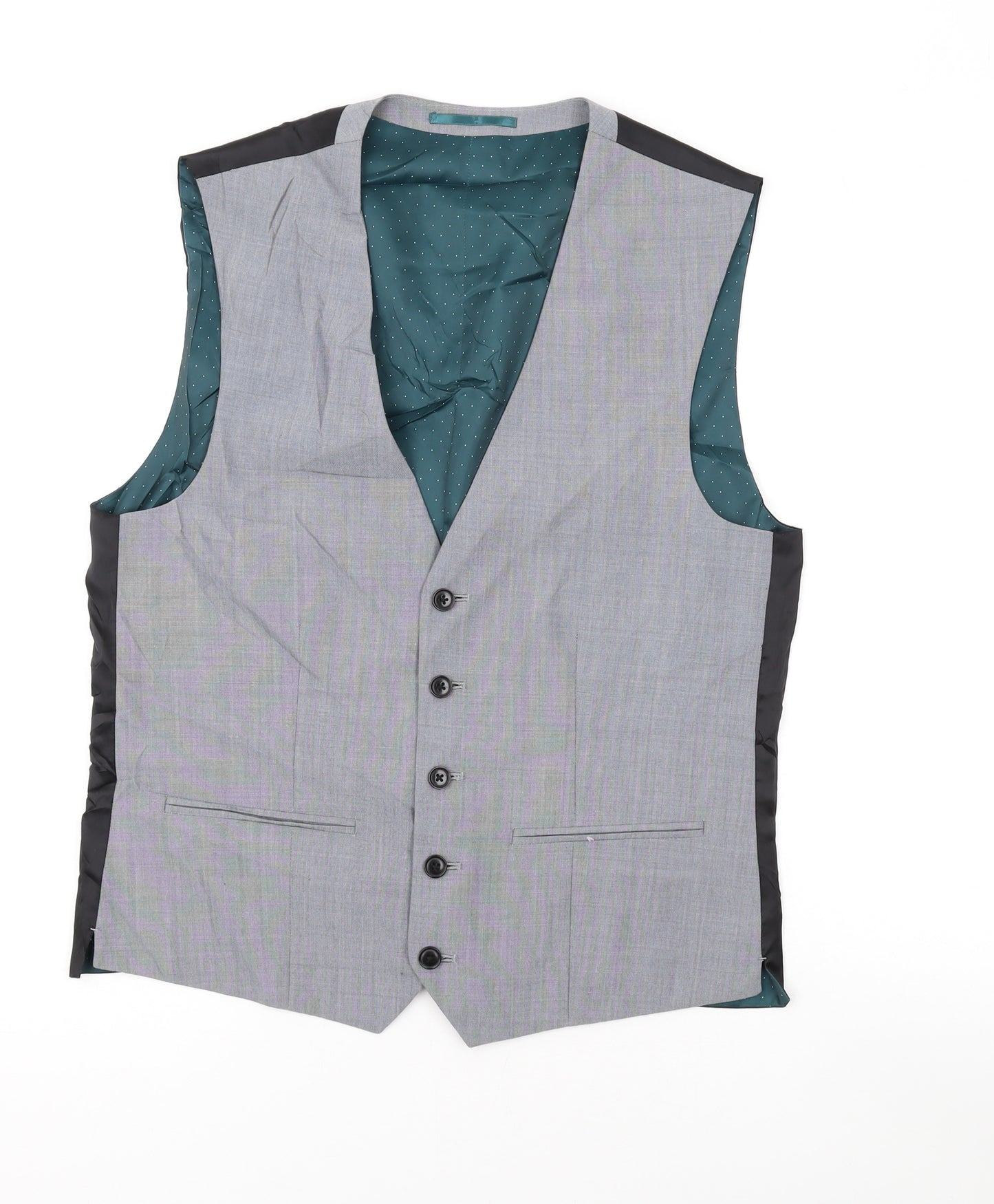NEXT Mens Grey Wool Jacket Suit Waistcoat Size 38 Regular
