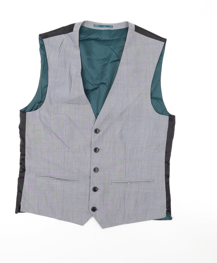 NEXT Mens Grey Wool Jacket Suit Waistcoat Size 38 Regular