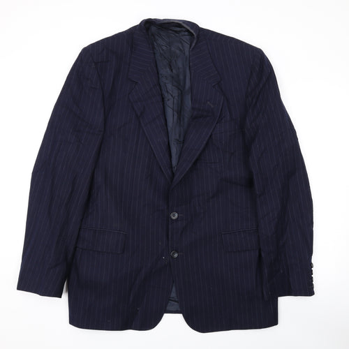 George Arthur Dunn Mens Blue Wool Jacket Suit Jacket Size 44 Regular
