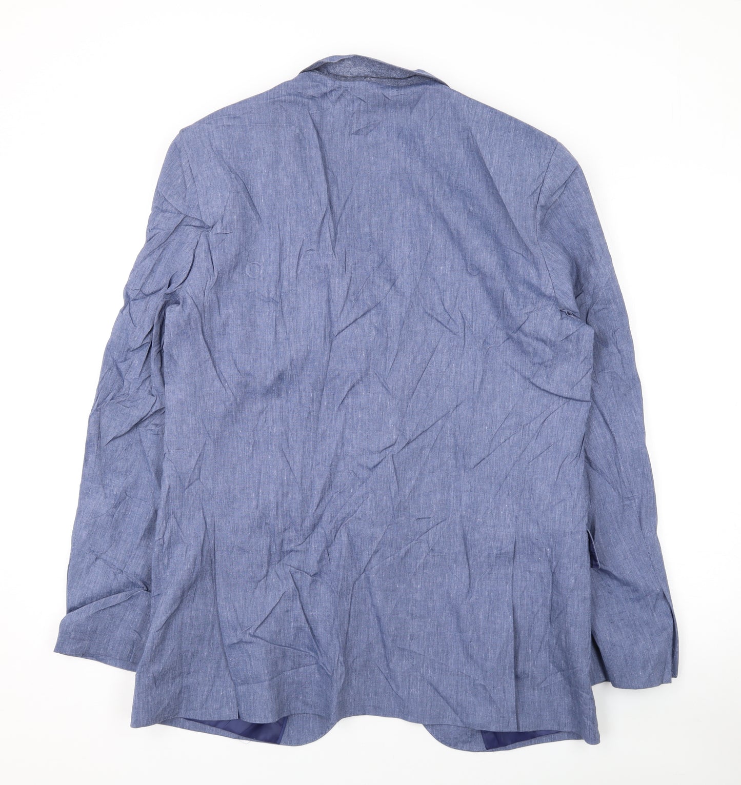 Marks and Spencer Mens Blue Linen Jacket Suit Jacket Size 40 Regular