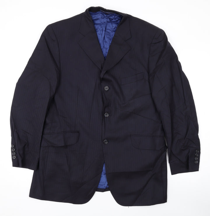 Marks and Spencer Mens Black Wool Jacket Suit Jacket Size 40 Regular