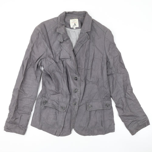 Jacknot Womens Grey Jacket Blazer Size 8 Button