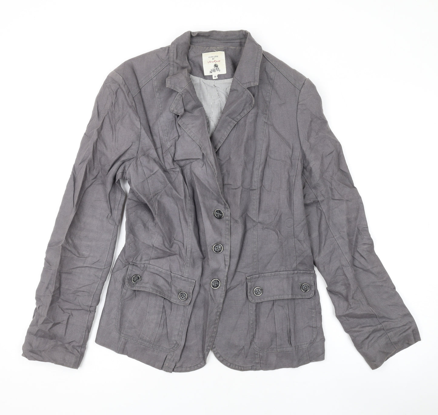 Jacknot Womens Grey Jacket Blazer Size 8 Button