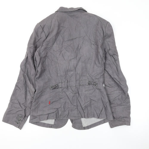 Jacknot Womens Grey Jacket Blazer Size 8 Button