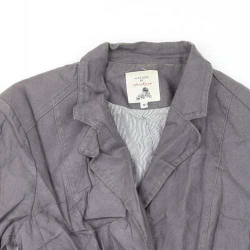 Jacknot Womens Grey Jacket Blazer Size 8 Button
